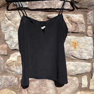 Vintage Rory Beca Cami Tank Top Black 100% Silk Small Adjustable Straps 90s